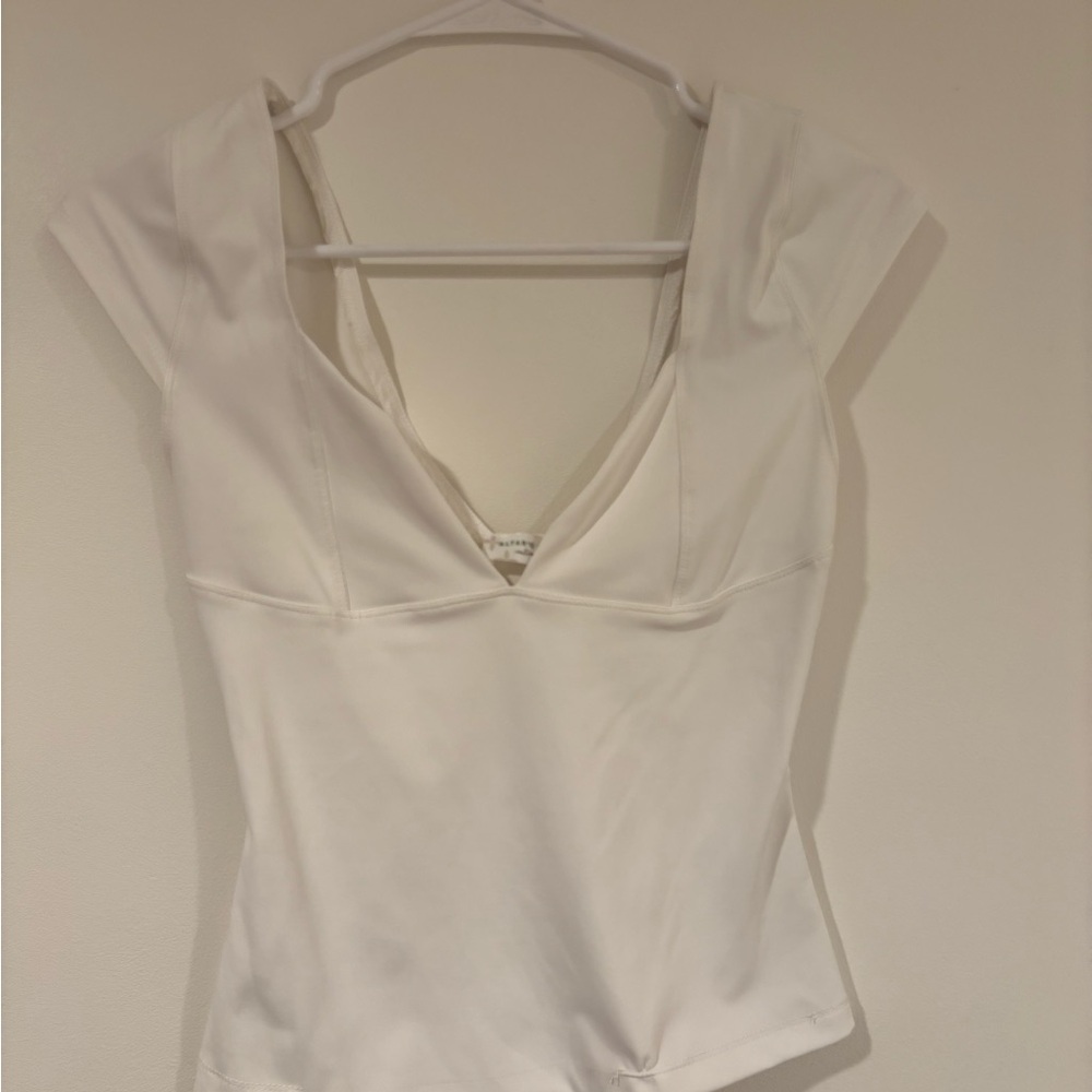 Altar'd State White V-Neck Cap Sleeve Tank